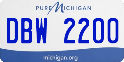 MI license plate DBW2200