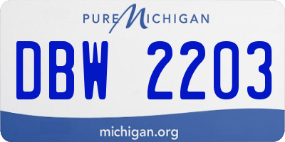MI license plate DBW2203