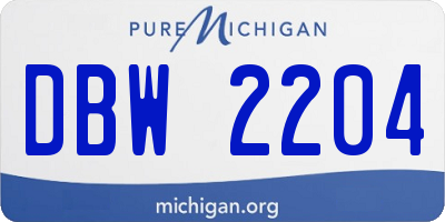 MI license plate DBW2204