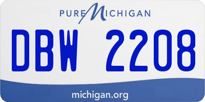 MI license plate DBW2208