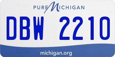 MI license plate DBW2210