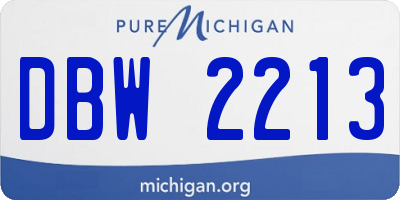 MI license plate DBW2213