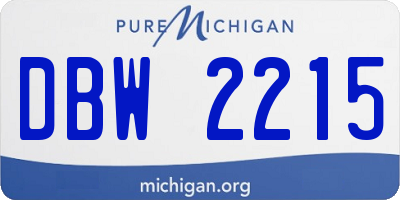 MI license plate DBW2215