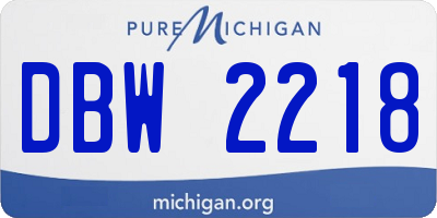 MI license plate DBW2218