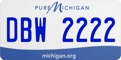 MI license plate DBW2222