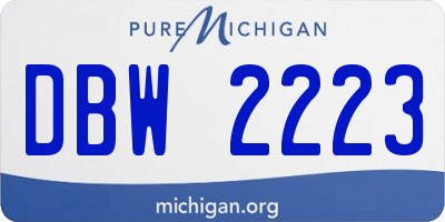 MI license plate DBW2223