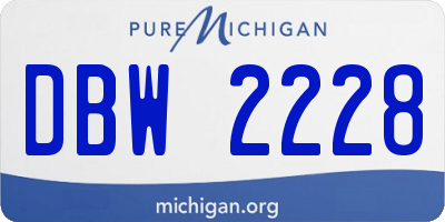 MI license plate DBW2228