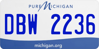 MI license plate DBW2236
