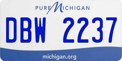 MI license plate DBW2237