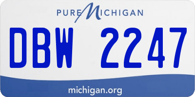 MI license plate DBW2247