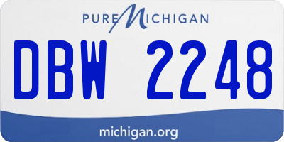 MI license plate DBW2248