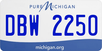 MI license plate DBW2250