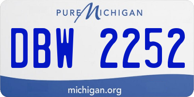 MI license plate DBW2252