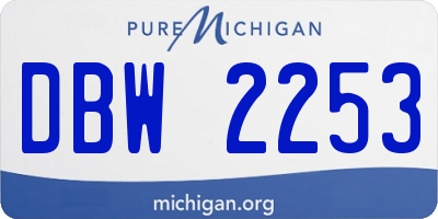MI license plate DBW2253