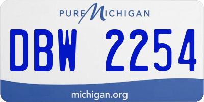 MI license plate DBW2254
