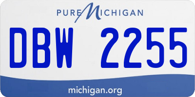 MI license plate DBW2255