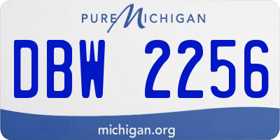 MI license plate DBW2256