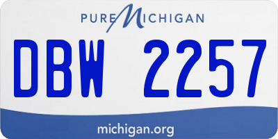 MI license plate DBW2257