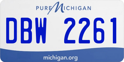 MI license plate DBW2261