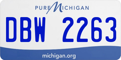 MI license plate DBW2263