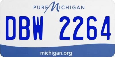 MI license plate DBW2264