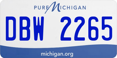 MI license plate DBW2265