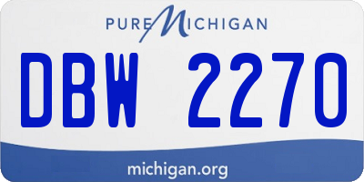 MI license plate DBW2270