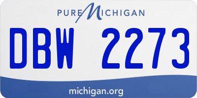 MI license plate DBW2273
