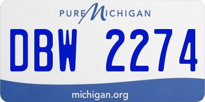 MI license plate DBW2274