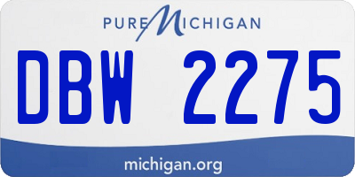 MI license plate DBW2275