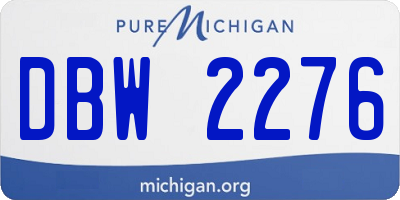 MI license plate DBW2276
