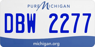 MI license plate DBW2277
