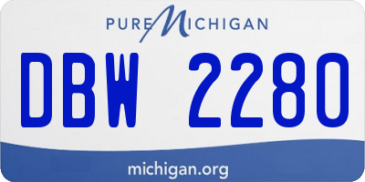 MI license plate DBW2280