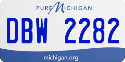 MI license plate DBW2282