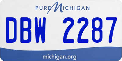 MI license plate DBW2287