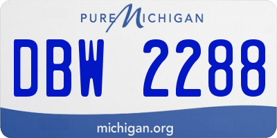 MI license plate DBW2288