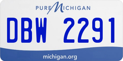 MI license plate DBW2291