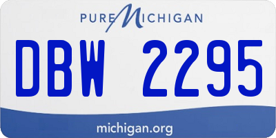 MI license plate DBW2295