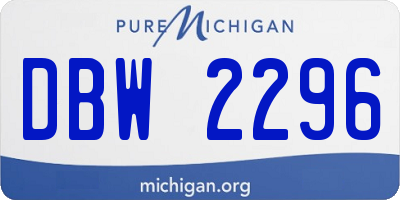 MI license plate DBW2296
