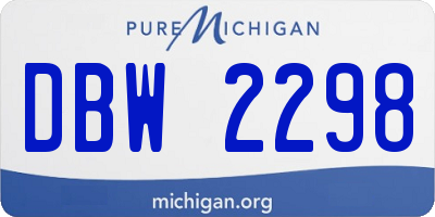 MI license plate DBW2298