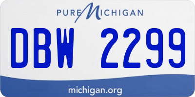 MI license plate DBW2299