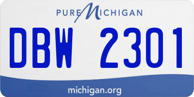 MI license plate DBW2301