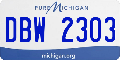 MI license plate DBW2303