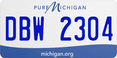 MI license plate DBW2304