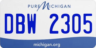MI license plate DBW2305