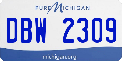 MI license plate DBW2309