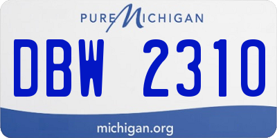 MI license plate DBW2310