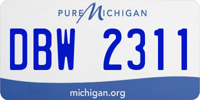 MI license plate DBW2311