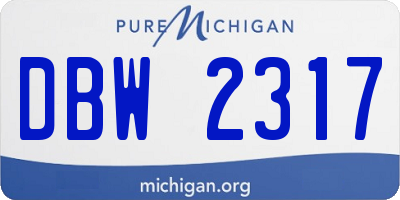 MI license plate DBW2317
