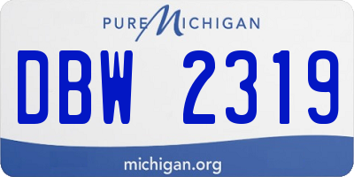 MI license plate DBW2319